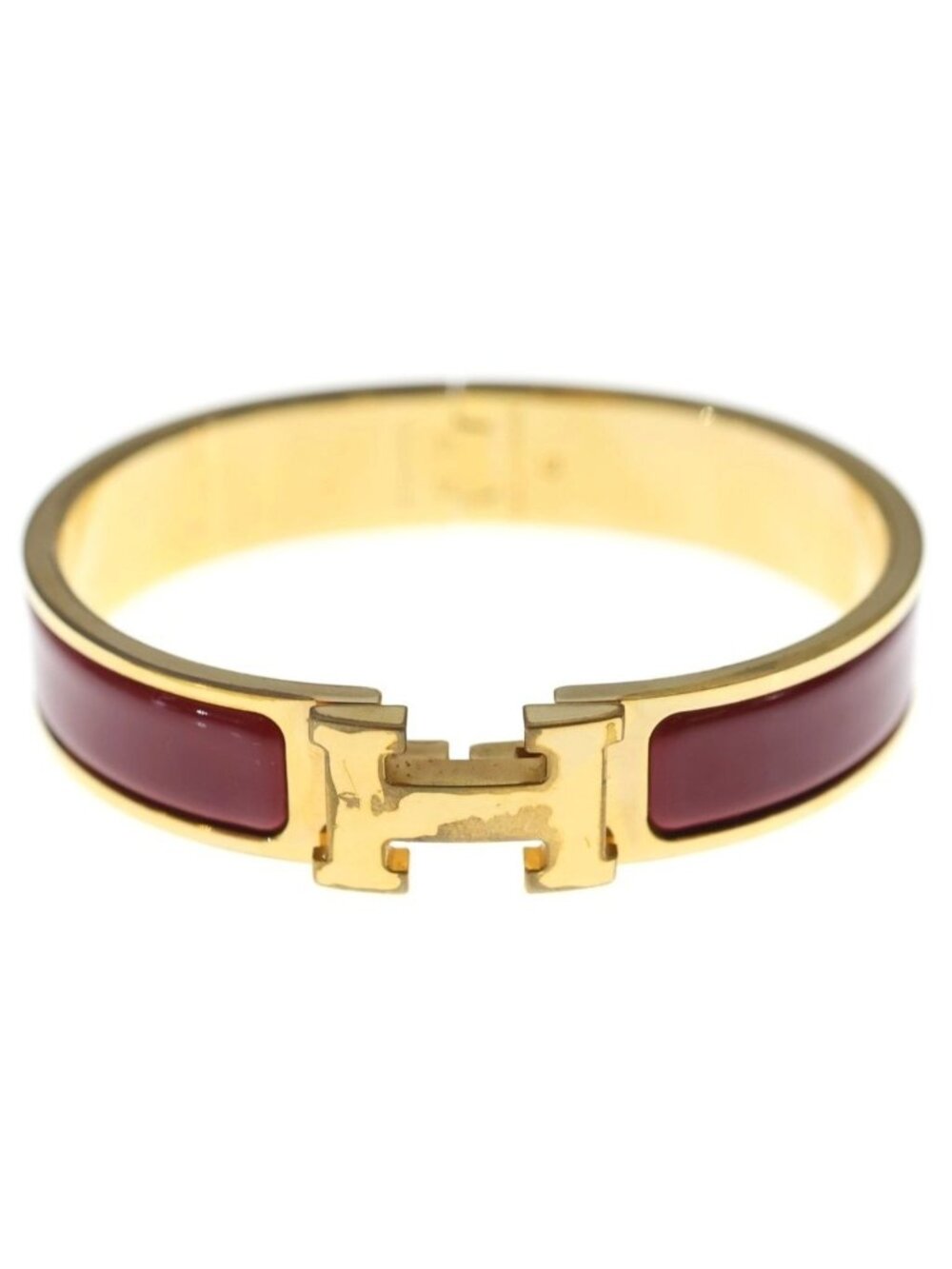 Hermes Clic H Clac PM Bangle Bracelet Gold Red